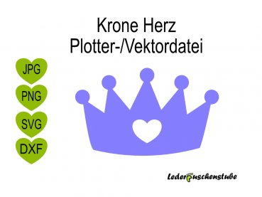 Plotterdatei Vektordatei Krone Herz